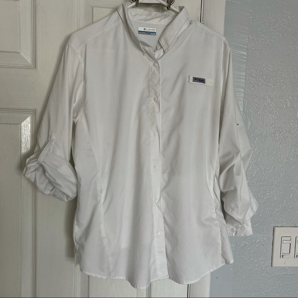 Columbia button down long sleeve shirt - white